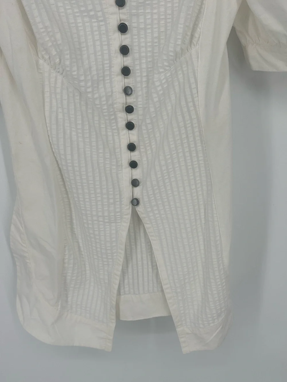 Anthropologie Maeve Puff-Sleeve Sweetheart Top Buttons White Size XS Blouse
